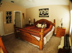 Individually decorated master bedroom