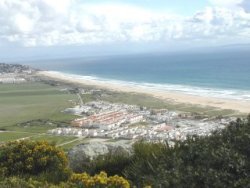 Aerial view of Zahara village and beach