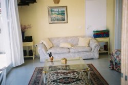 Small living room in yellow room