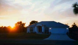 Villa at sunset