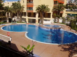 One of the swimming pools in the complex