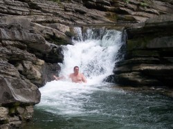 swiming in the river